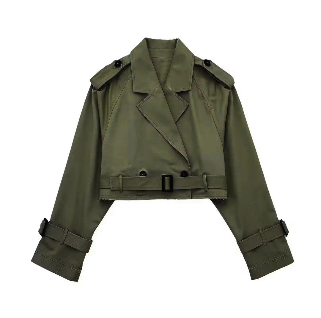 Céleste – Cropped Belted Trench Jacket