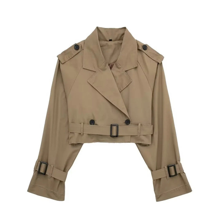 Céleste – Cropped Belted Trench Jacket