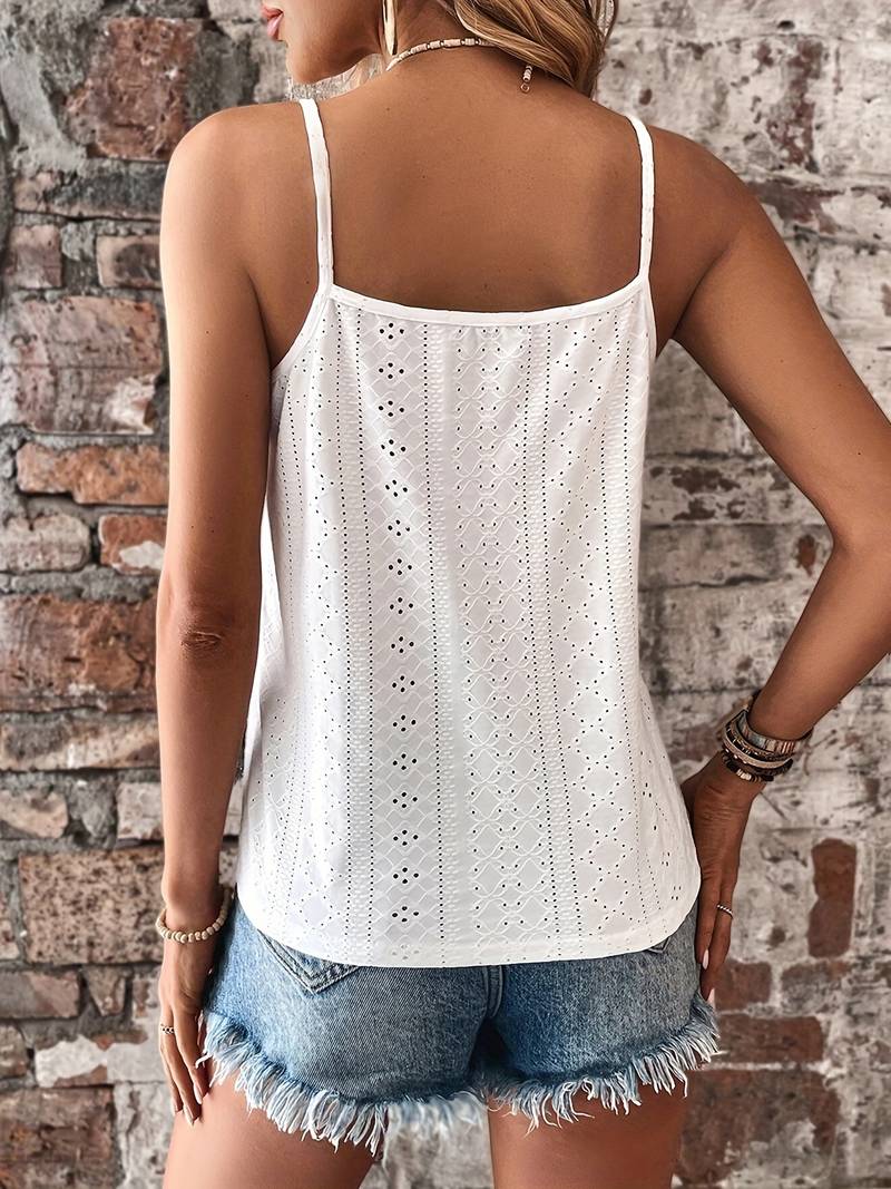 Siena – Lace-Trimmed Sleeveless Summer Top