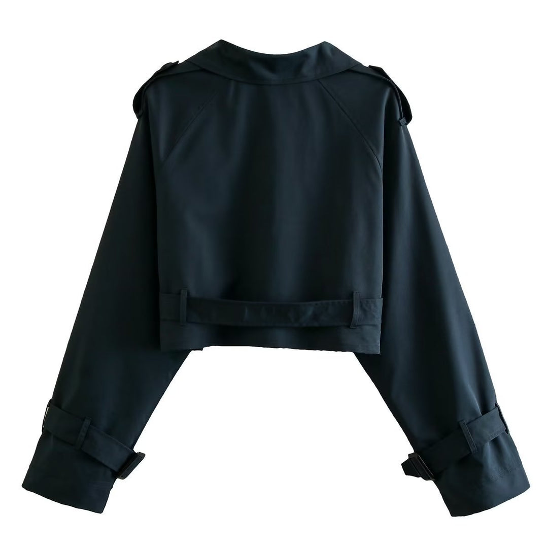 Céleste – Cropped Belted Trench Jacket